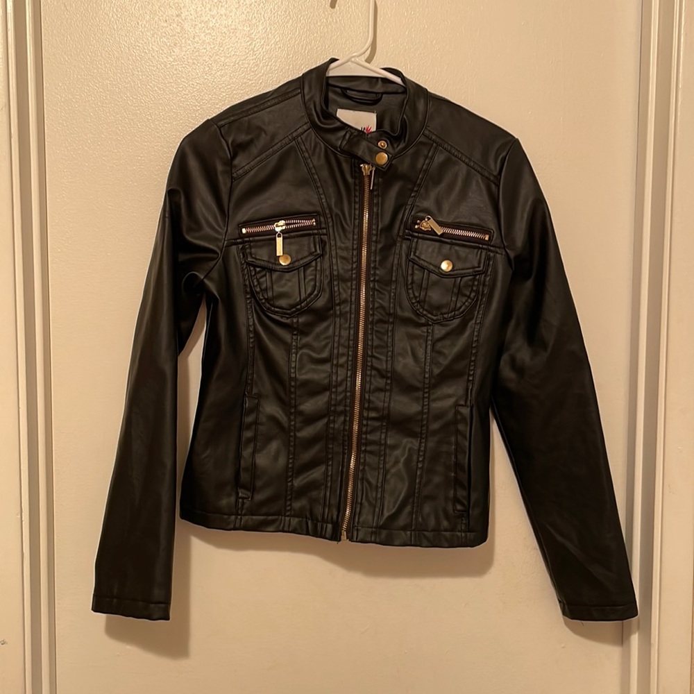 Black leather jacket size S